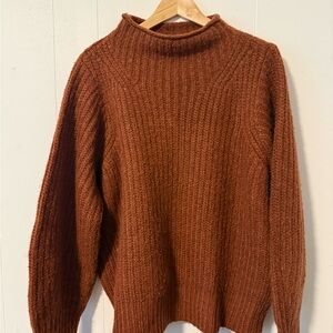 Madewell Rust Cowl Neck Sweater